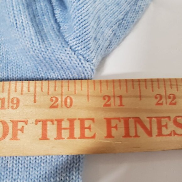 Talbots Breton Button Collar Pullover Cotton Blend Knit Blue Sweater Womens L - Picture 6 of 7